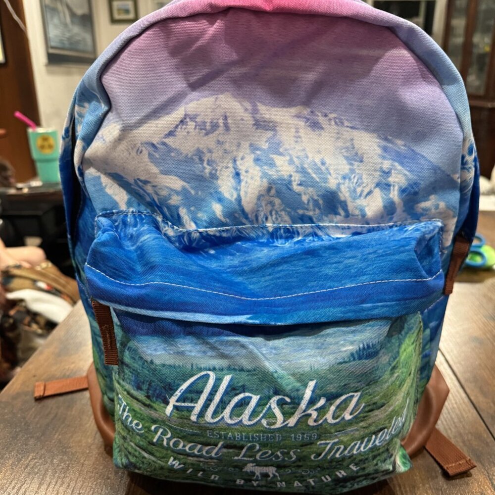 Alaska The Road Less Traveled Full Size Backpack NWT​